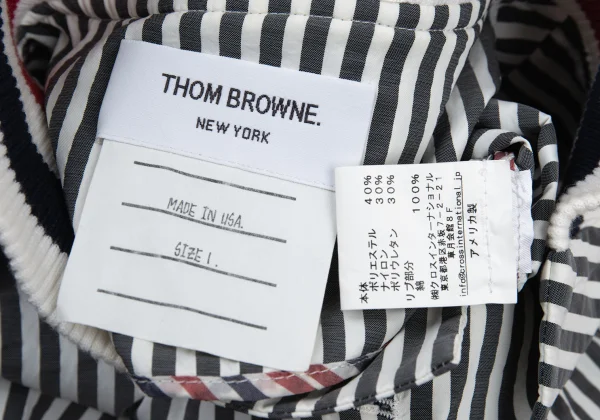 THOM BROWNE Rib Switching Stripe Zip Blouson K-176429_019