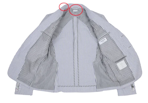 THOM BROWNE Cotton Stripe Seersucker Jacket K-176430_010