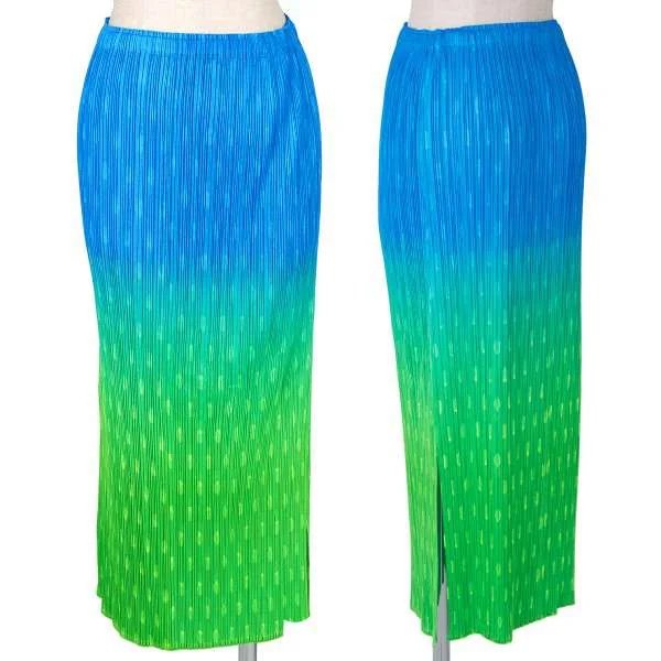 PLEATS PLEASE polka dot print fluorescent skirt Blue 3 K-13477_001