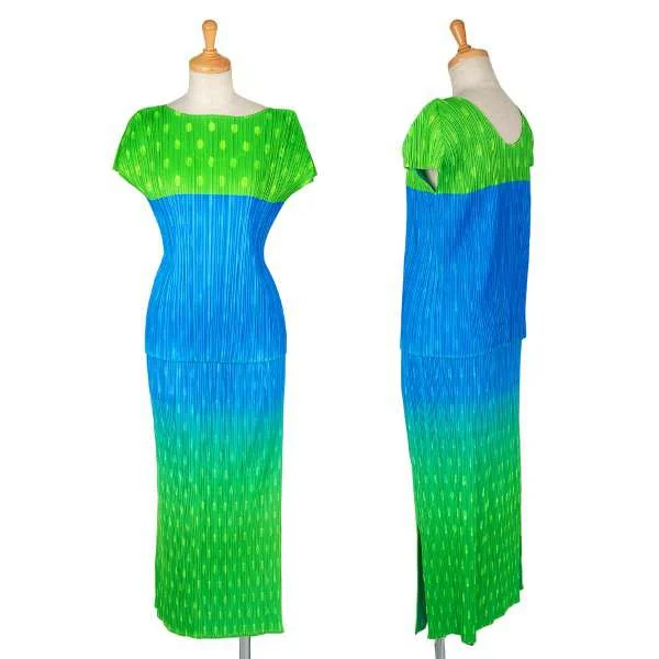 PLEATS PLEASE polka dot print fluorescent skirt K-13477_009