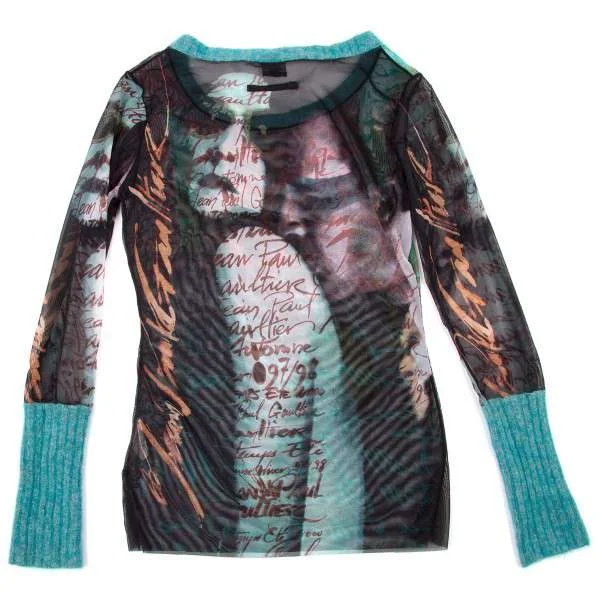 ジャンポールゴルチエ ファムJean Paul GAULTIER FEMME パワーネット切替ニットカットソー 黒40 【レディース】 ジャンポールゴルチエ ファムJean Paul GAULTIER FEMME パワー