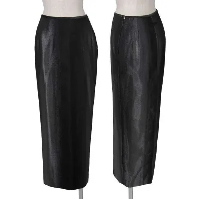【SALE】ジャンポールゴルチエ ファムJean Paul GAULTIER FEMME シルクレーヨングラデーションラメスカート シルバー黒