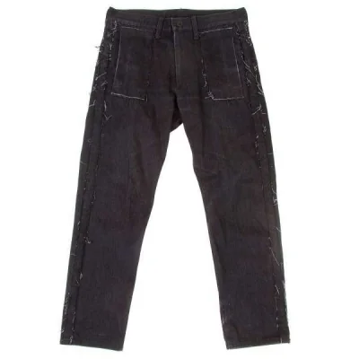 yohji yamamoto pour homme damage denim pants