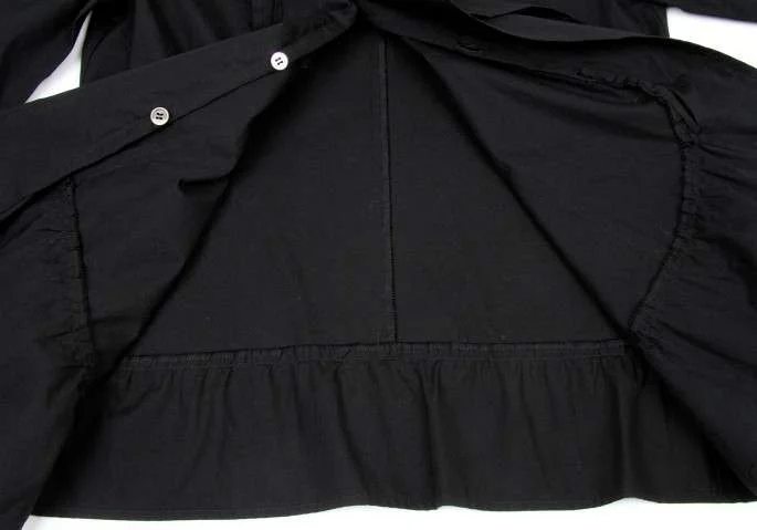 COMME des GARÇONS tricot フリル付きシャツ M 黒 トリココムデギャルソンtricot COMME des GARCONSコットンフリル