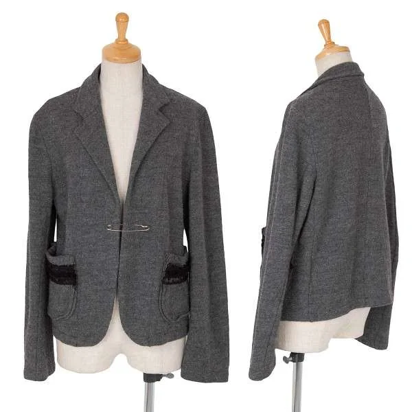 【SALE】トリコ コムデギャルソンtricot COMME des GARCONS ピン留スパンコール装飾ウールジャケット