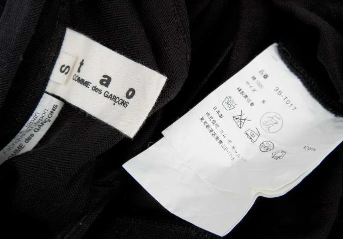 タオ コムデギャルソンTAO COMME des GARCONS 鹿の子七分袖ブラウス 黒