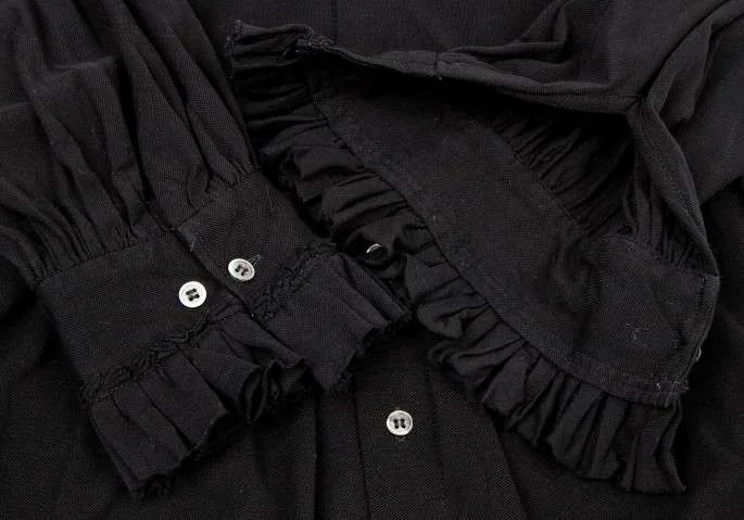 タオ コムデギャルソンTAO COMME des GARCONS 鹿の子七分袖ブラウス 黒