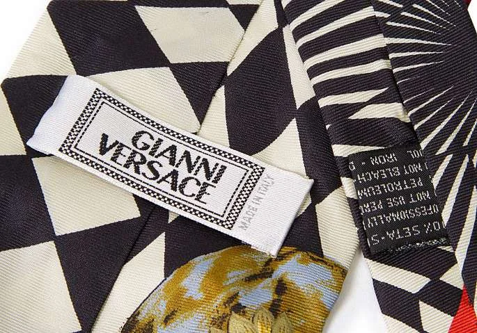 ジャンニヴェルサーチGianni Versace プリントシルクネクタイ マルチ