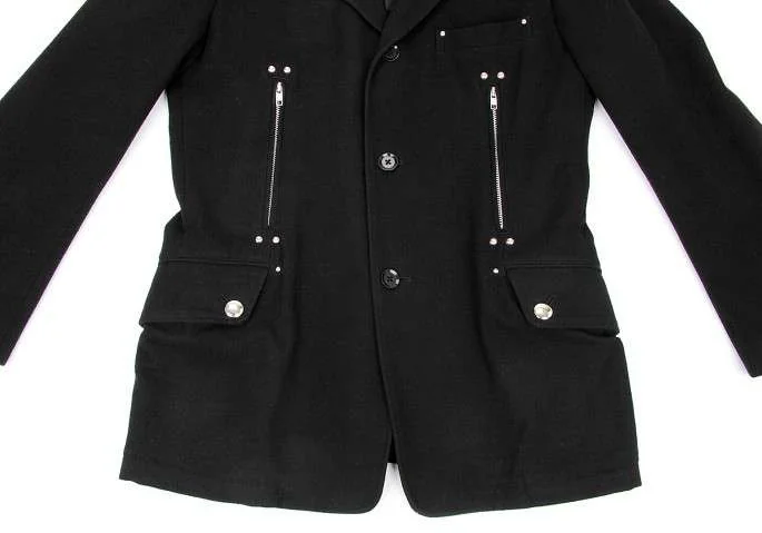 (SALE) Yohji Yamamoto POUR HOMME collar Studded Coat K-14448_006