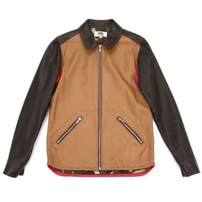 【SALE】新品！ジュンヤワタナベマン コムデギャルソンeYe JUNYA WATANABE MAN COMME des GARCONS 裏迷彩カラーラムレザー切替ジップブルゾン
