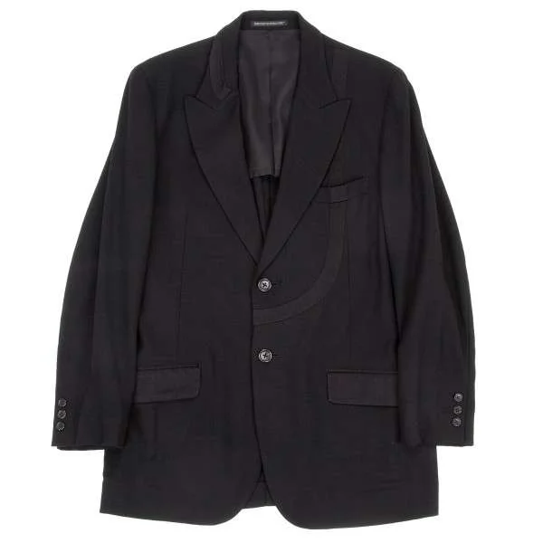 (SALE) Yohji Yamamoto POUR HOMME line switching jacket Black 2 K-14641_001
