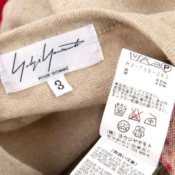 (SALE) Yohji Yamamoto POUR HOMME stripe long sleeve tops K-14690_008