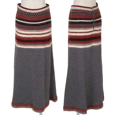 【SALE】イッセイミヤケ ハート ISSEY MIYAKE HaaT 後ボタンモヘアニットロングスカート