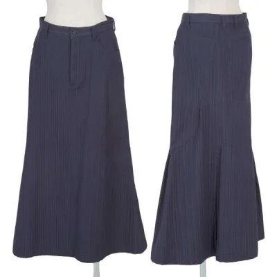 【SALE】イッセイミヤケISSEY MIYAKEポリエステルキルトスカート 紺