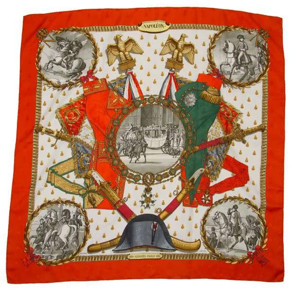 【SALE】エルメスHERMES ナポレオン柄シルクスカーフ