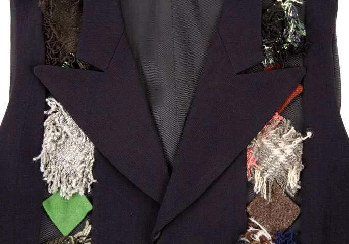 (SALE) Yohji Yamamoto POUR HOMME fabric switching vest K-15311_003