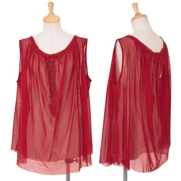 【SALE】ジャンポールゴルチエ ファムJean Paul GAULTIER FEMME パワーネットギャザーノースリーブブラウス