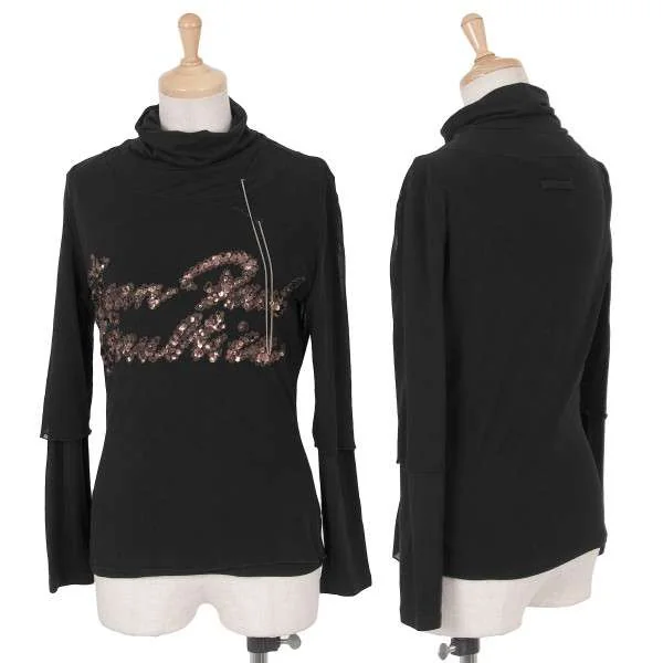 【SALE】ジャンポールゴルチエ ファムJean Paul GAULTIER FEMME レーヨンストレッチパワーネットレイヤードスパンコールカットソー