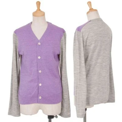 【SALE】コムコム コムデギャルソンCOMME des GARCONS 前身頃切り替えウールカーディガン