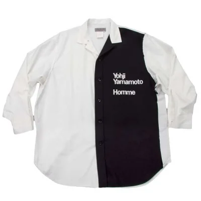 【SALE】レア！ヨウジヤマモトプールオムYohji Yamamoto POUR HOMME前フェルト切替シャツ