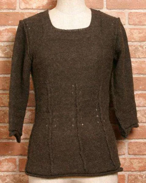 COMME des GARCONS Three-quarter sleeve wool sweater(K-1266) Brown About M K-1266_001