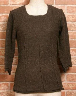 COMME des GARCONS Three-quarter sleeve wool sweater(K-1266)