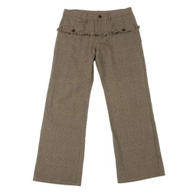 【SALE】ジャンポールゴルチエJean Paul GAULTIER PARIS グレンチェックフリンジ切り替えコットンパンツ ベージュ