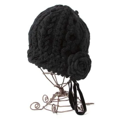 【SALE】トリコ コムデギャルソンtricot COMME des GARCONS ベロアリボンケーブル編みウールニットキャップ