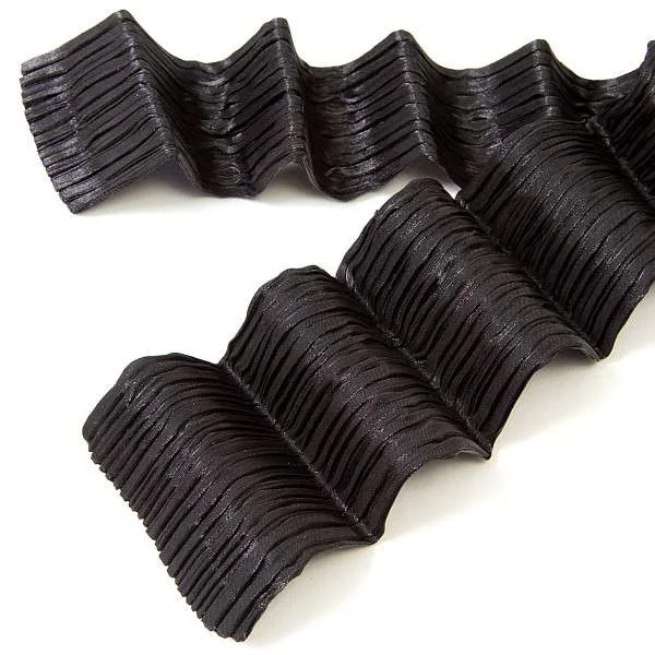 イッセイミヤケISSEY MIYAKE プリーツ加工ネクタイ 黒 (K-16649)