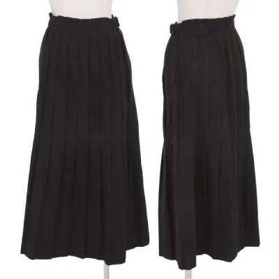 【SALE】イッセイミヤケISSEY MIYAKE ポリエステル切替プリーツベルトスカート