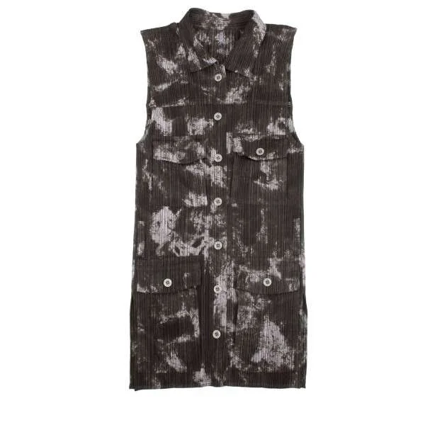 PLEATS PLEASE Marble pattern long length vest K-16983_002