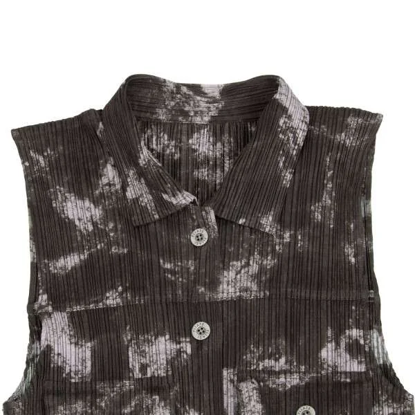 PLEATS PLEASE Marble pattern long length vest K-16983_003