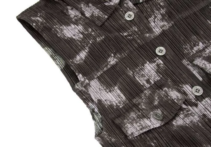 PLEATS PLEASE Marble pattern long length vest K-16983_005