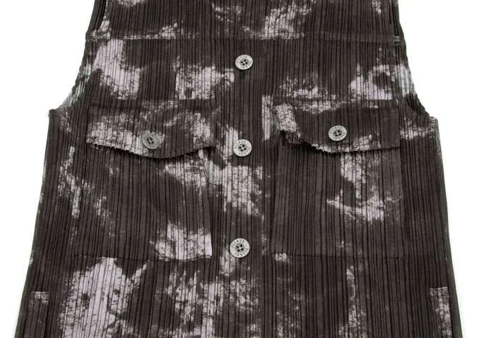 PLEATS PLEASE Marble pattern long length vest K-16983_006