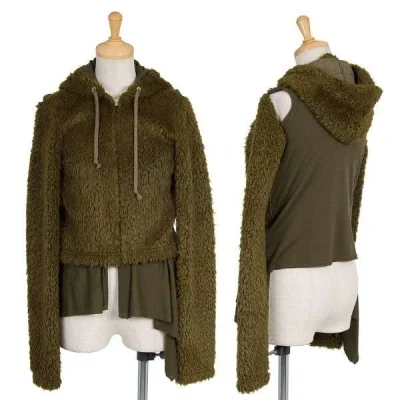 【SALE】コムデギャルソンCOMME des GARCONS ファーレイヤードデザインジップパーカー