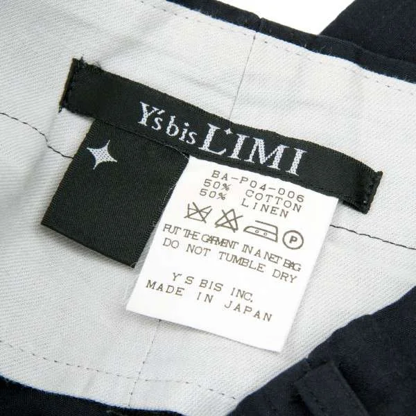 ワイズビスリミY's bis LIMI コットンリネンワイドダブルパンツ