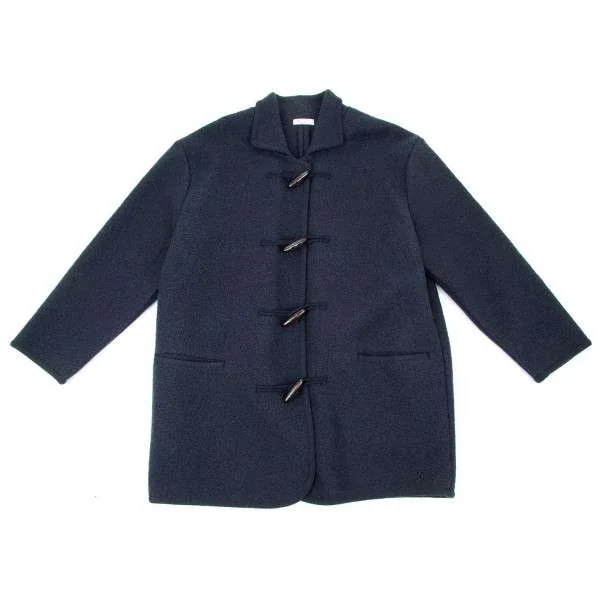 パパスPapas ウールダッフルコート 紺L位 (K-17757)