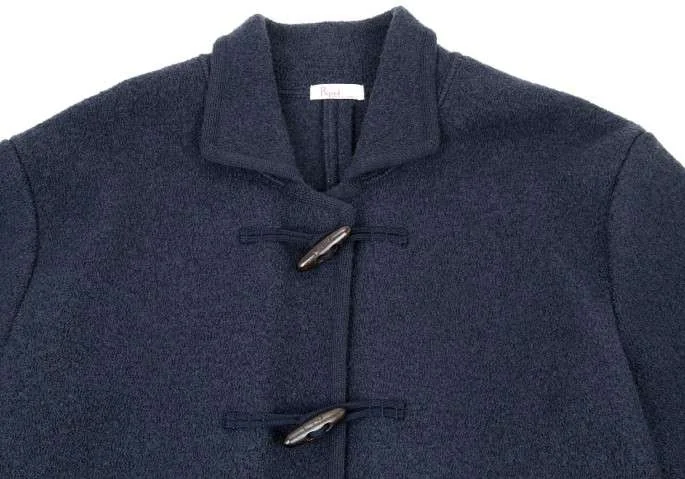 パパスPapas ウールダッフルコート 紺L位 (K-17757)