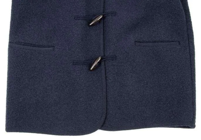 パパスPapas ウールダッフルコート 紺L位 (K-17757)