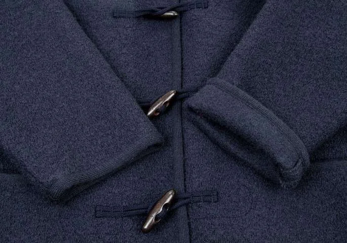 パパスPapas ウールダッフルコート 紺L位 (K-17757)