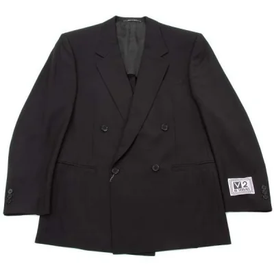 新品!【SALE】新品！ヴェルサーチ クラシックVersace Classic V2  ウールギャバダブルジャケット 黒