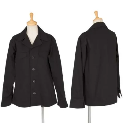 ヨウジヤマモトファムYohjiYamamotoFEMME コットンシャツジャケット 黒