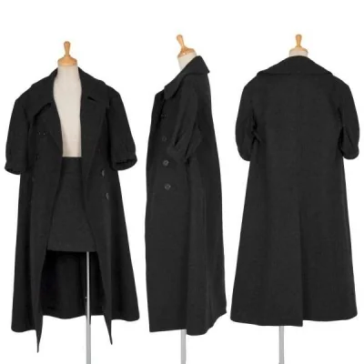 【SALE】ヨウジヤマモト ファムYohji Yamamoto FEMME ウールナイロンセットアップスーツ チャコールグレー