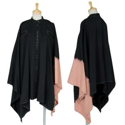 【SALE】ワイズY's ウールギャバ染ステッチポンチョ