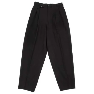 ヨウジヤマモト コスチュームドオム yohji yamamoto COSTUME D' HOMME  2タックウールギャバパンツ 黒