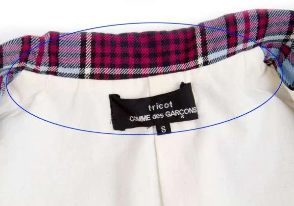 tricot COMME des GARCONS Plaid wool jacket K-1388_014
