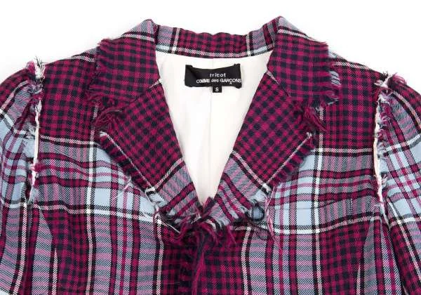 tricot COMME des GARCONS Plaid wool jacket K-1388_003