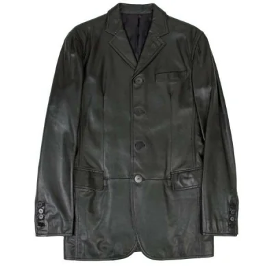 ジャンポールゴルチエオムJean Paul GAULTIER HOMME  ラムレザー4Bジャケット 黒