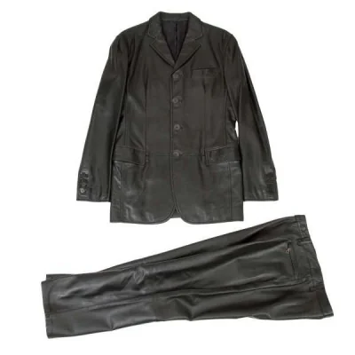 ジャンポールゴルチエオムJean Paul GAULTIER HOMME  ラムレザーセットアップスーツ 黒