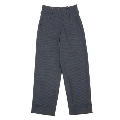 【SALE】ジャンポールゴルチエ クラシックJean Paul GAULTIER CLASSIQUE ストライプウールデザインスラックスパンツ 紺ベージュ